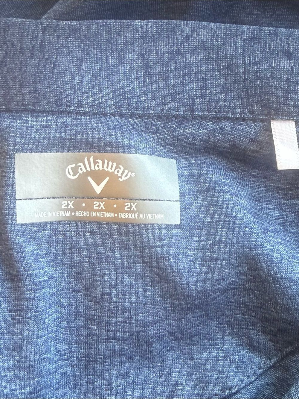 Callaway Heathered Navy Blue Zipper Golf Polo Shirt Top Plus Size 2X NWOT - Picture 4 of 12